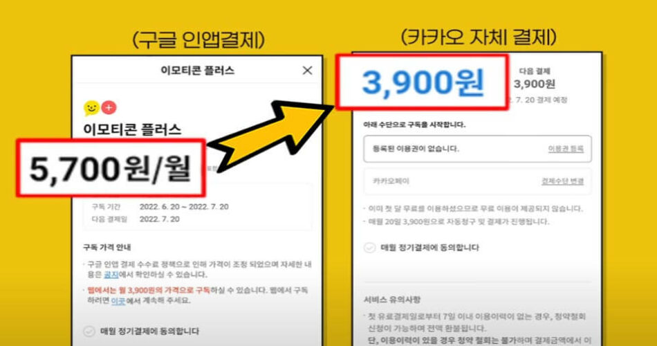 “10초만 투자하면 30% 싸집니다” 카카오톡 이모티콘 더 싸게 살 수 있는 간단한 방법